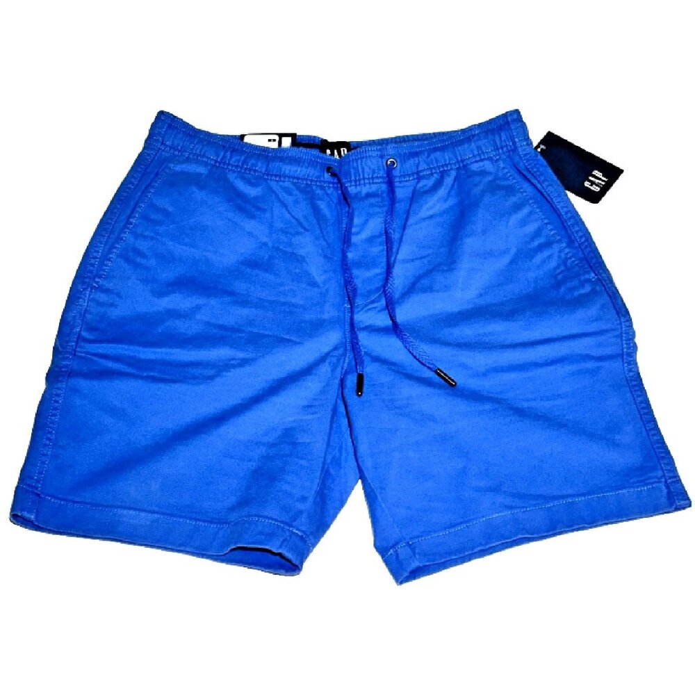 GAP - Men's Drawstring Pull On Elastic Waistband Shorts, 7" Inseam - Delft Blue